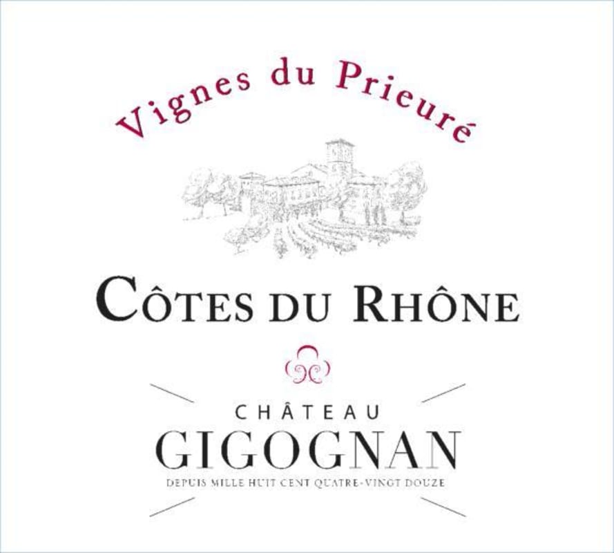 Chateau Gigognan Cotes du Rhone Vignes du Prieure 2014 Front Label
