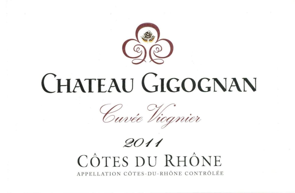 Chateau Gigognan Cotes du Rhone Cuvee Viognier 2011 Front Label