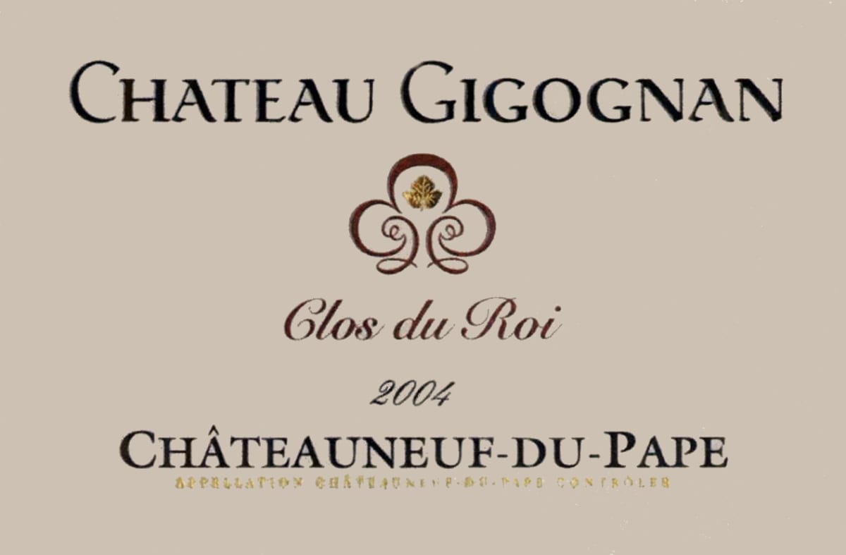 Chateau Gigognan Chateau Gigognan Clos du Roi Blanc 2004 Front Label