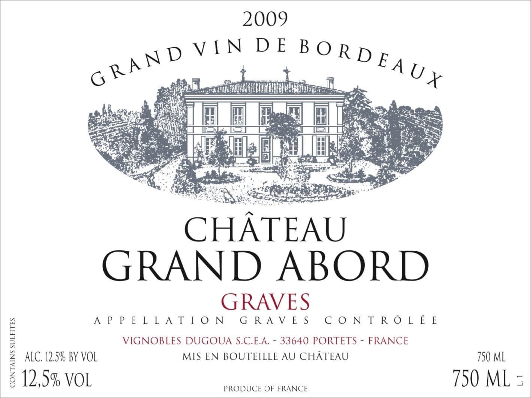 Chateau Grand Abord Graves 2009 Front Label