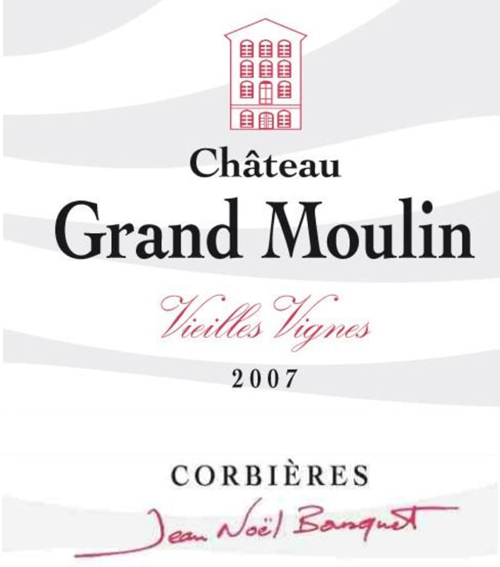Chateau du Grand Moulin Corbieres Vieilles Vignes 2007 Front Label