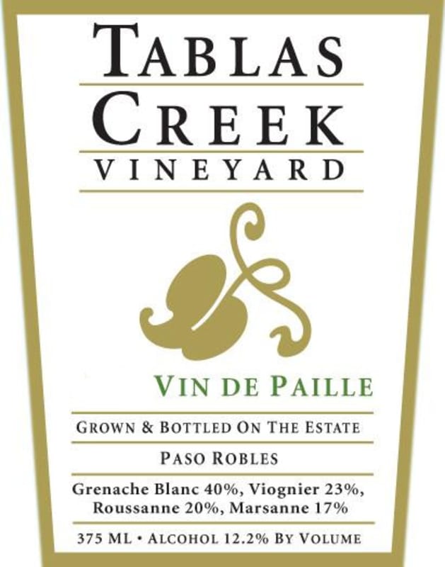Tablas Creek Vin de Paille White Blend 2012 Front Label