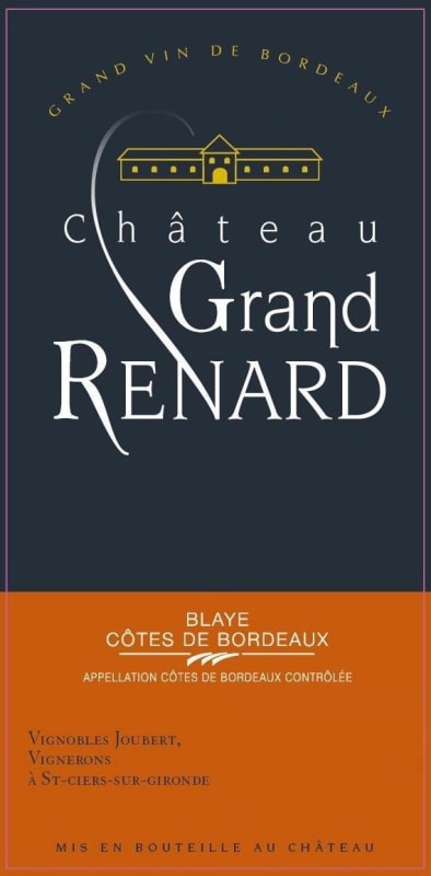 Chateau Grand Renard Cotes de Bordeaux Blaye 2015 Front Label