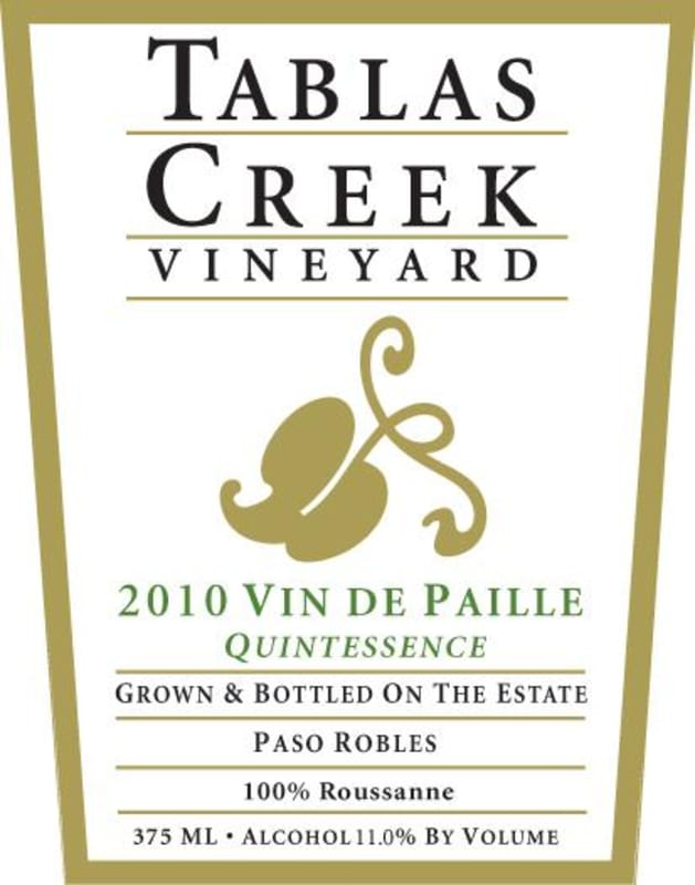 Tablas Creek Vin de Paille Quintessence Roussanne 2010 Front Label