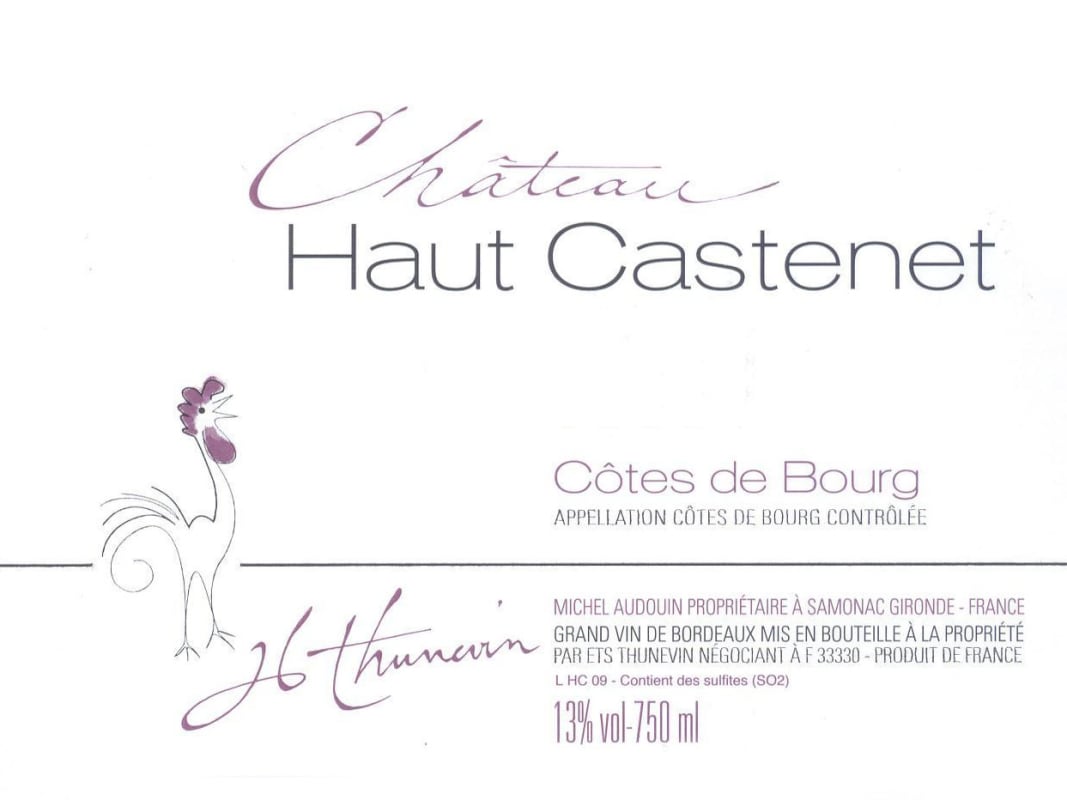 Chateau Haut Castenet Cotes de Bourg Rouge 2010 Front Label