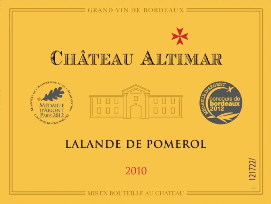 Chateau Haut Chatain Chateau Altimar 2010 Front Label
