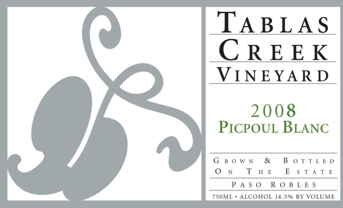 Tablas Creek Picpoul Blanc 2008 Front Label