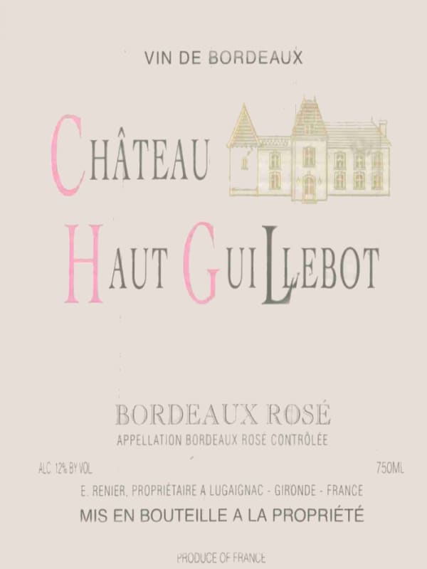 Chateau Haut Guillebot Bordeaux Rose 2006 Front Label