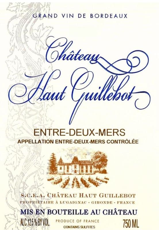Chateau Haut Guillebot Entre-deux-Mers Blanc 2009 Front Label