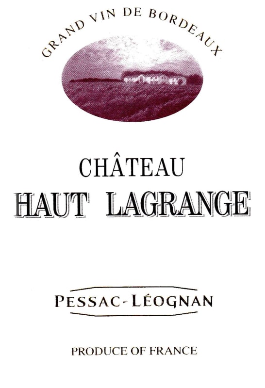 Chateau Haut Lagrange Pessac Leognan 2011 Front Label