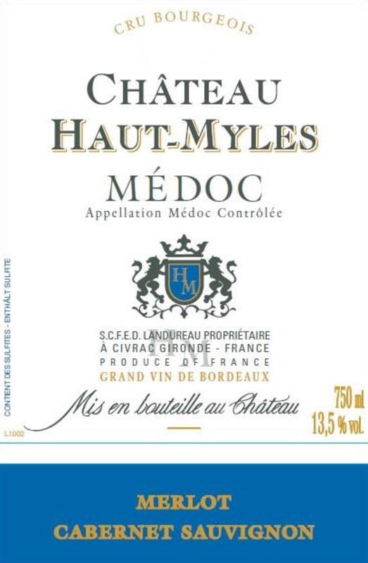 Chateau Haut Myles Medoc 2011 Front Label