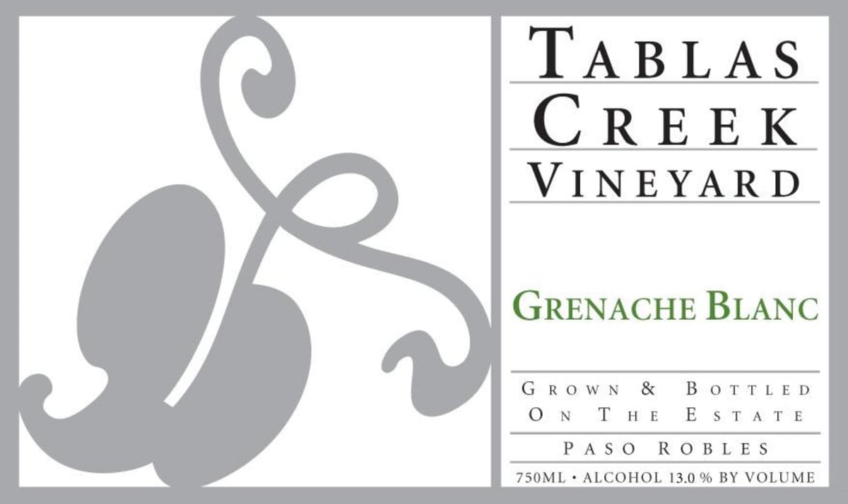 Tablas Creek Grenache Blanc 2012 Front Label