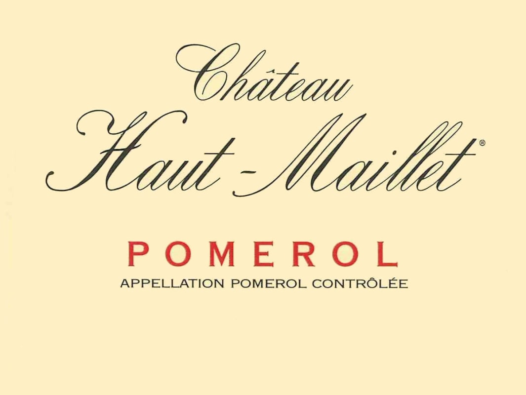 Chateau Haut-Maillet Pomerol 2012 Front Label