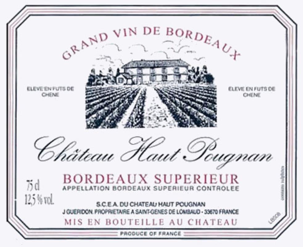 Chateau Haut-Pougnan Bordeaux Superieur 2011 Front Label