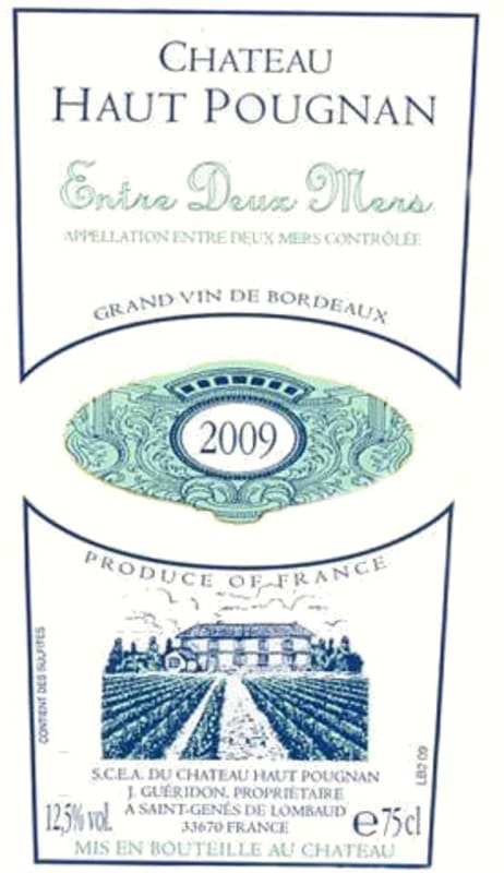 Chateau Haut-Pougnan Entre deux Mers 2009 Front Label