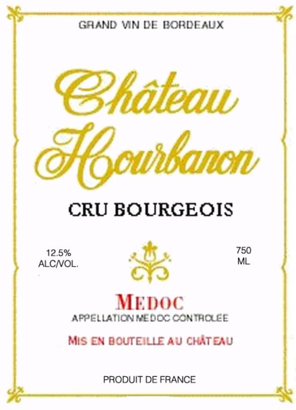 Chateau Hourbanon Medoc 2000 Front Label