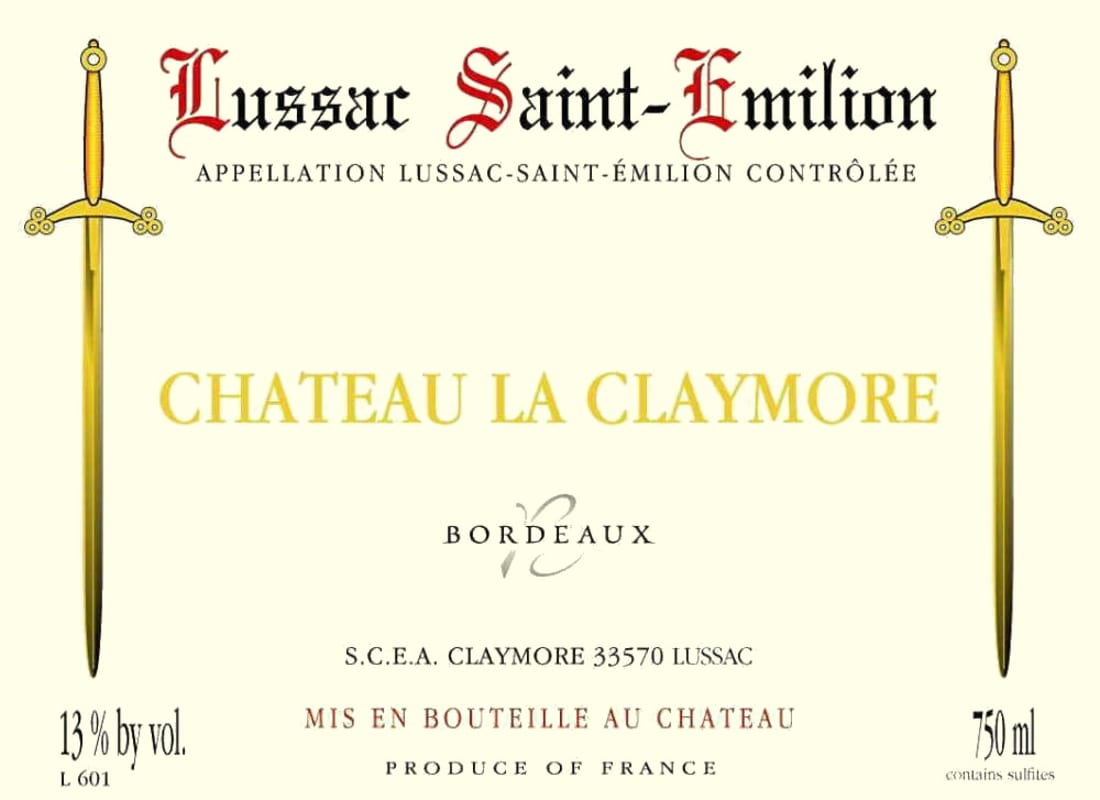 Chateau La Claymore Lussac St.-Emilion 2010 Front Label