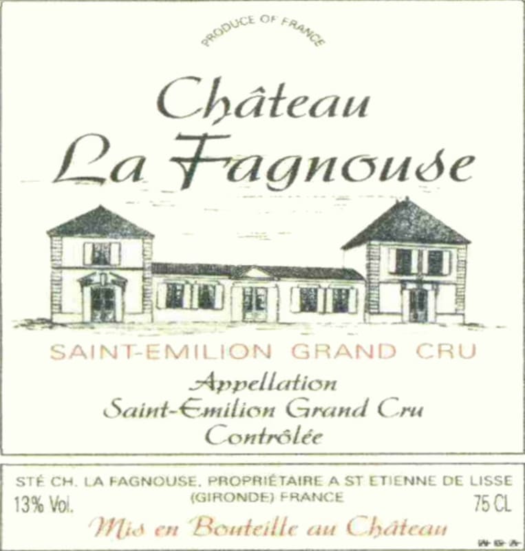 Chateau La Fagnouse Saint-Emilion Grand Cru 2001 Front Label