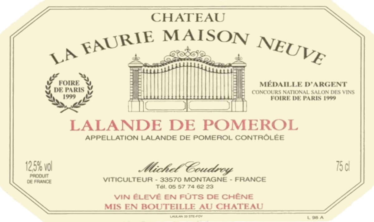 Chateau La Faurie Maison Neuve Lalande de Pomerol 2011 Front Label