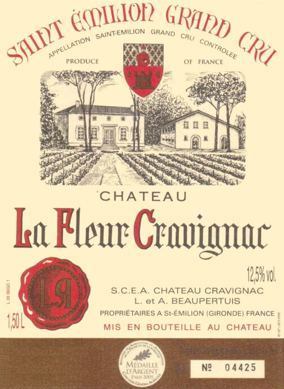 Chateau La Fleur Cravignac Saint Emilion Grand Cru 2010 Front Label