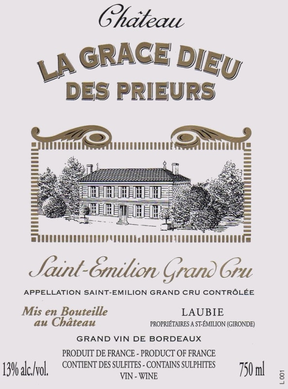 Chateau la Grace Dieu des Prieurs 2008 Front Label
