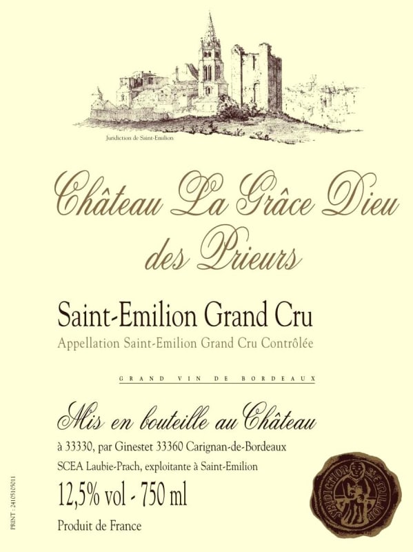 Chateau la Grace Dieu des Prieurs 2006 Front Label