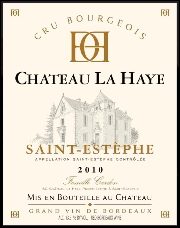 Chateau La Haye Saint-Estephe 2010 Front Label