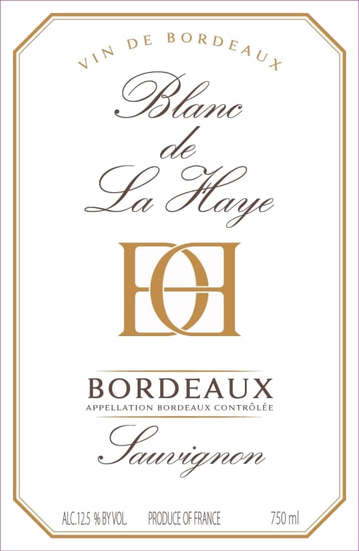 Chateau La Haye Bordeaux Sauvignon Blanc 2013 Front Label
