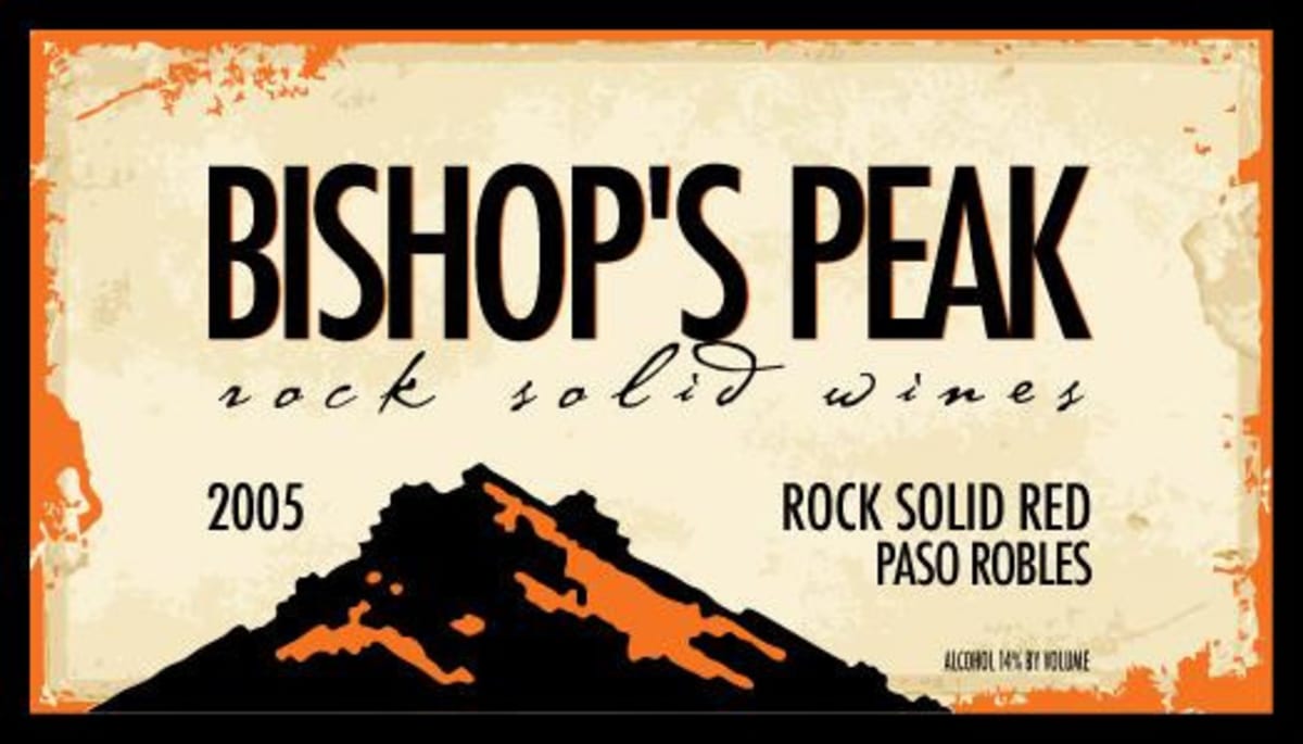 Bishop's Peak Rock Solid Red 2005 Front Label