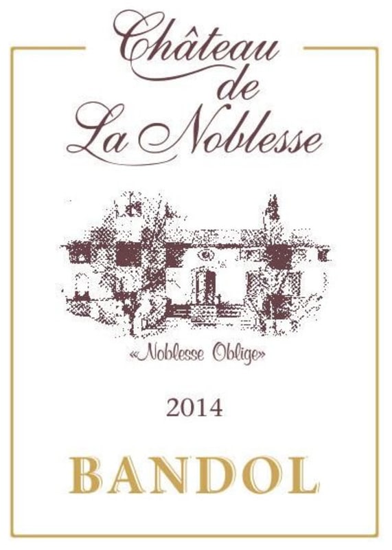 Chateau la Noblesse Bandol Rouge 2014 Front Label