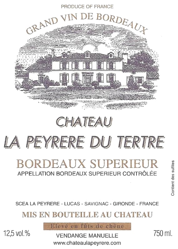 Chateau La Peyrere 2008 Front Label