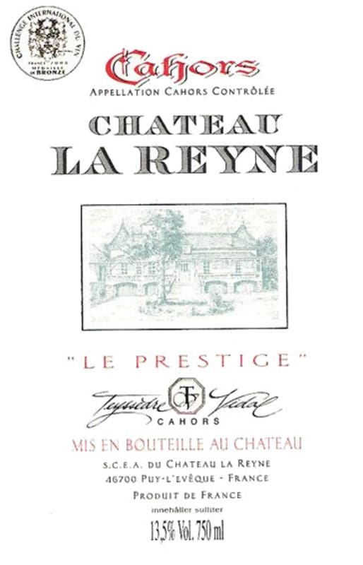Chateau La Reyne Cahors Le Prestige 2008 Front Label