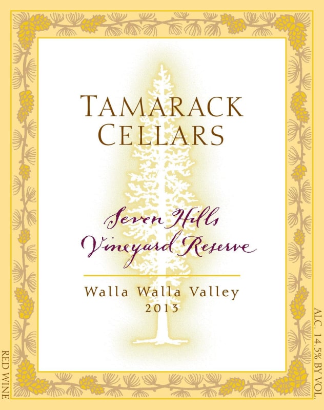 Tamarack Cellars Seven Hills Vineyard Reserve Red 2013 Front Label