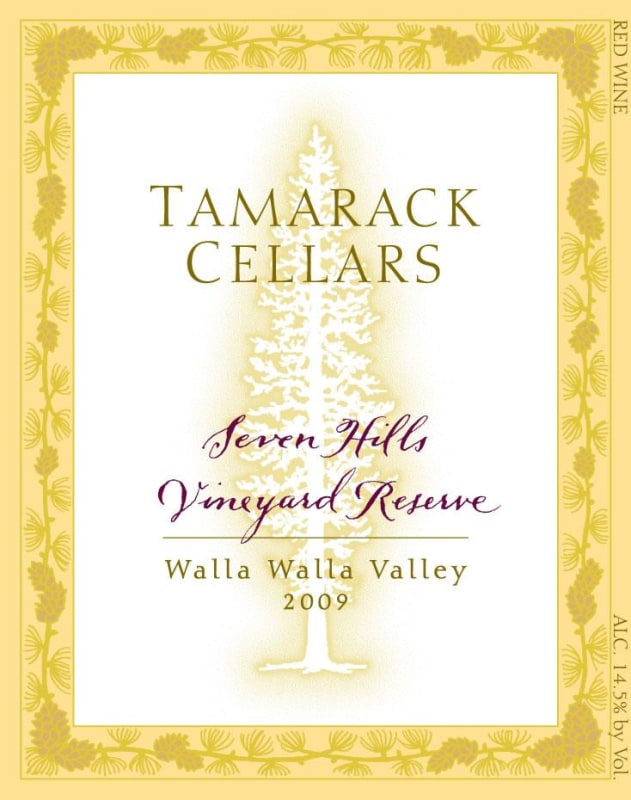 Tamarack Cellars Seven Hills Vineyard Reserve Red 2009 Front Label