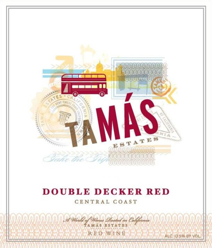 Tamas Estates Double Decker Red 2011 Front Label