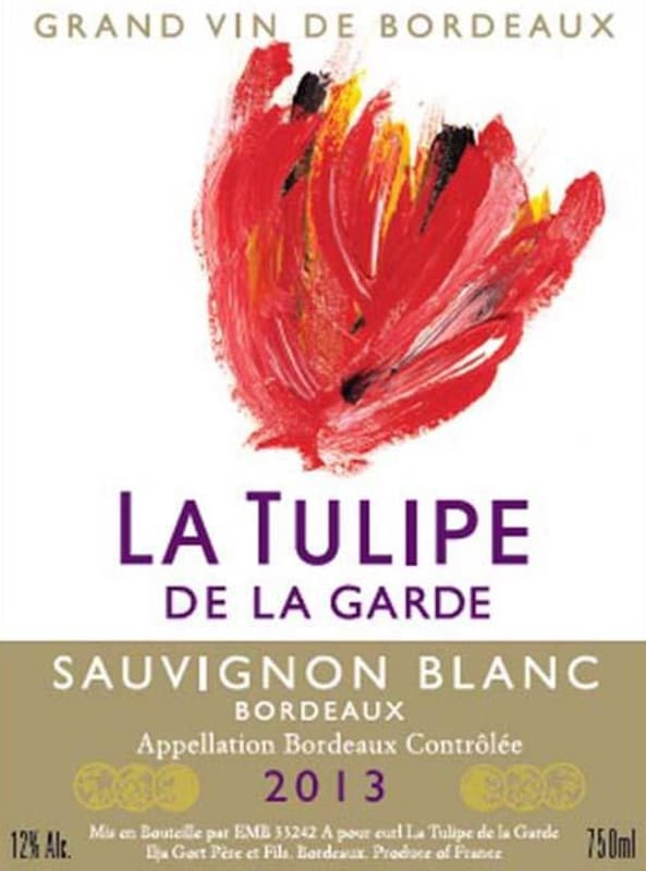Chateau la Tulipe Sauvignon Blanc 2013 Front Label