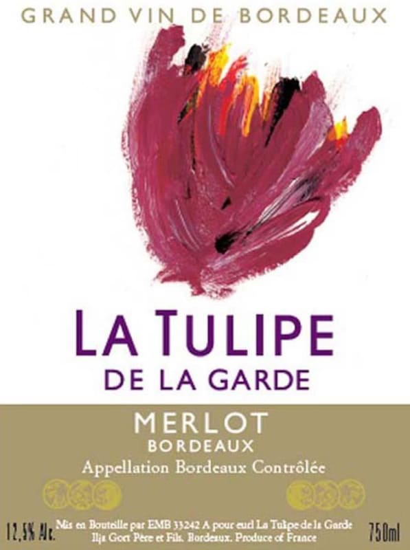 Chateau la Tulipe Bordeaux Merlot 2013 Front Label