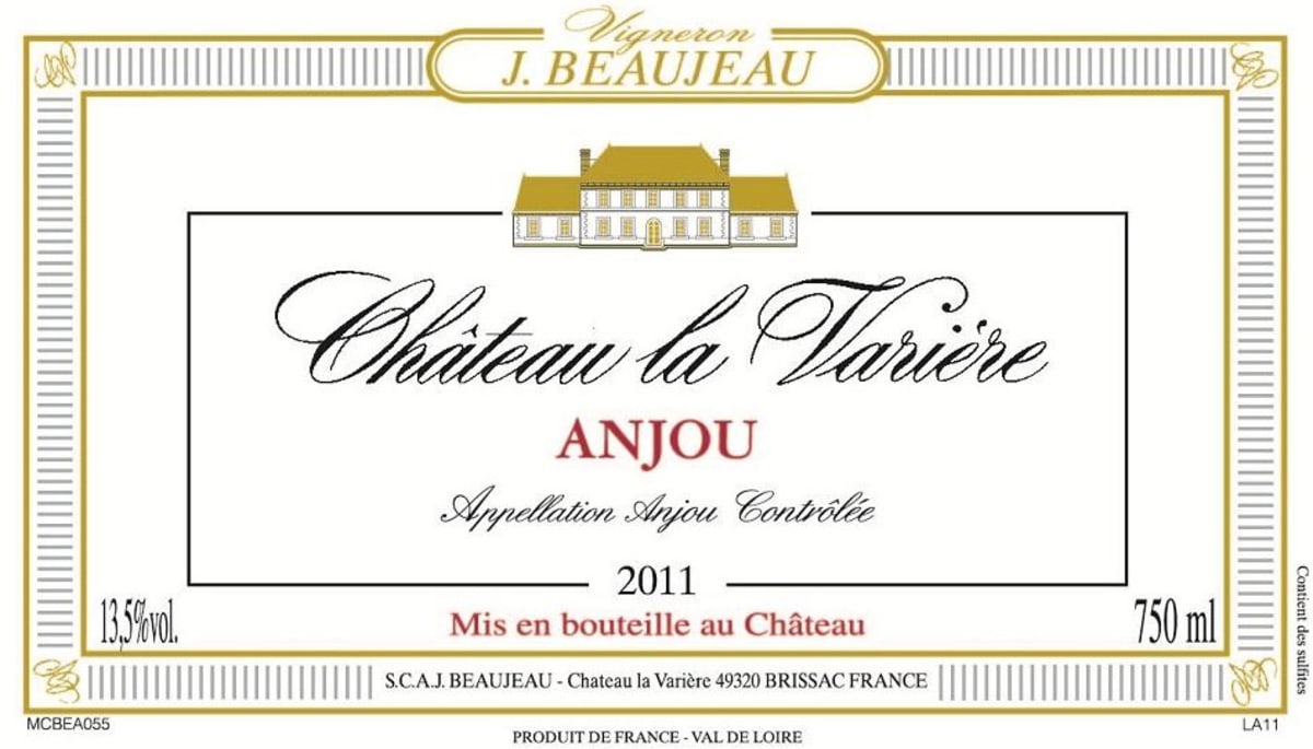 Chateau la Variere Anjou Rouge 2011 Front Label