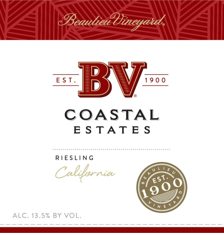 Beaulieu Vineyard BV Coastal Estates Riesling 2015 Front Label