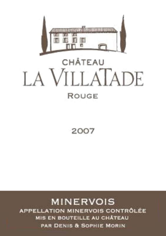 Chateau La Villatade Minervois Rouge 2007 Front Label