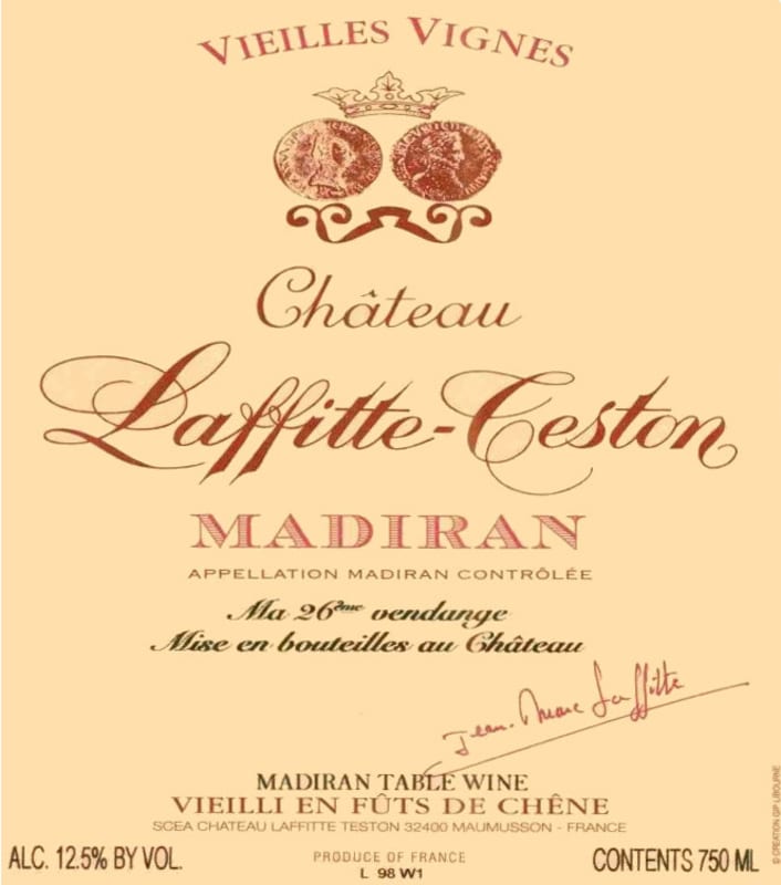 Chateau Laffitte-Teston Madiran Vieilles Vignes 2010 Front Label