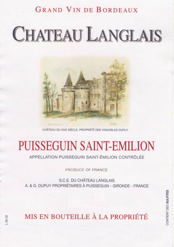 Chateau Langlais 2010 Front Label