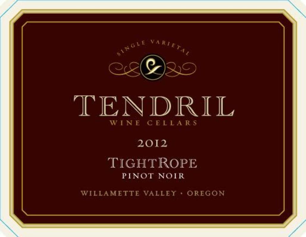 Tendril Tight Rope Pinot Noir 2012 Front Label