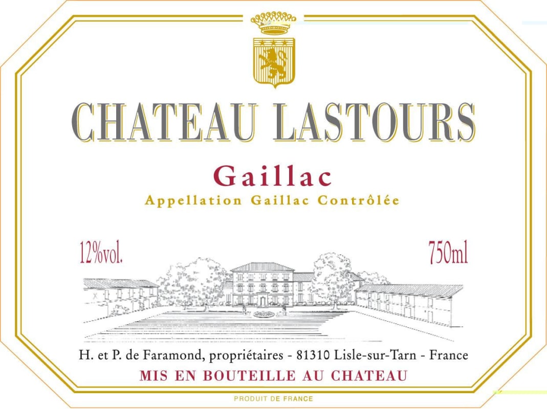 Chateau Lastours Gaillac Rouge 2006 Front Label