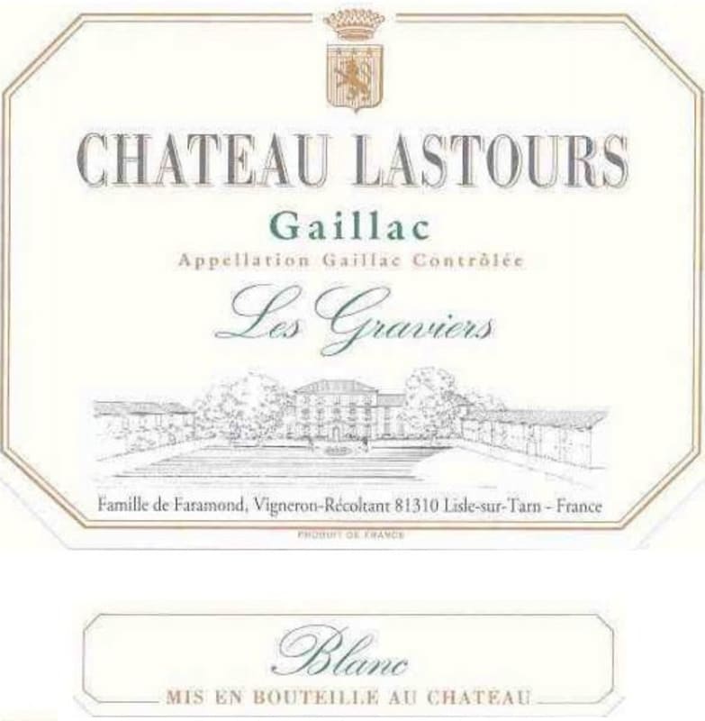 Chateau Lastours Les Graviers Blanc 2014 Front Label