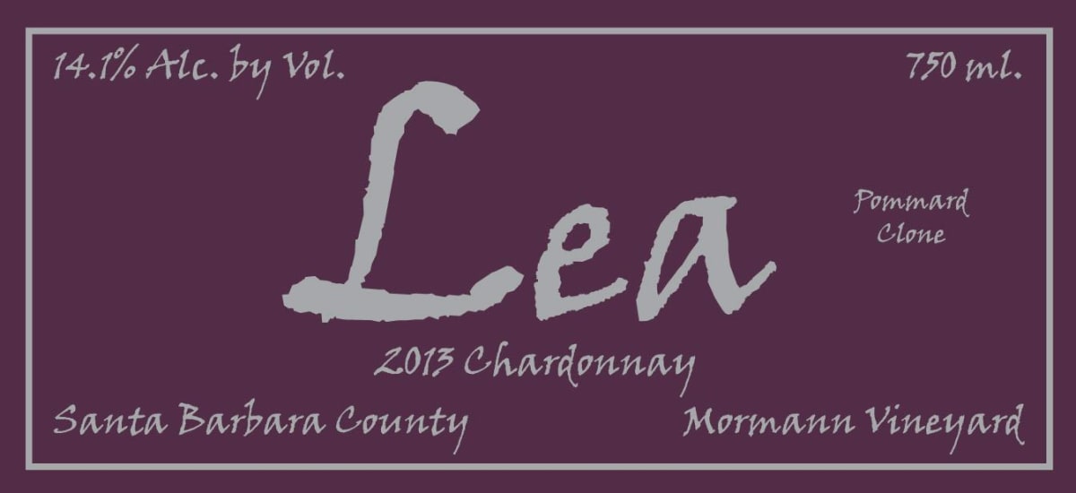 Lea Wines Mormann Vineyard Chardonnay 2013 Front Label