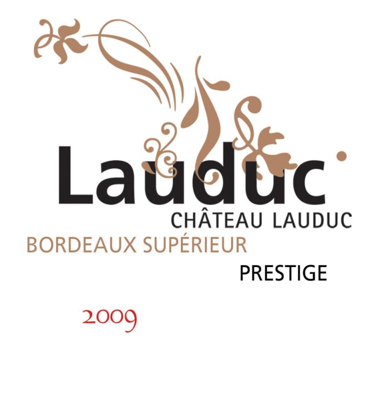 Chateau Lauduc Bordeaux Prestige Superieur 2009 Front Label