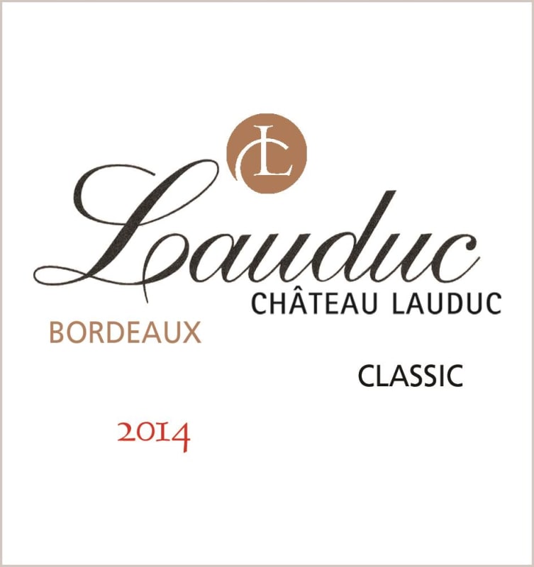 Chateau Lauduc Bordeaux Classic Rouge 2014 Front Label