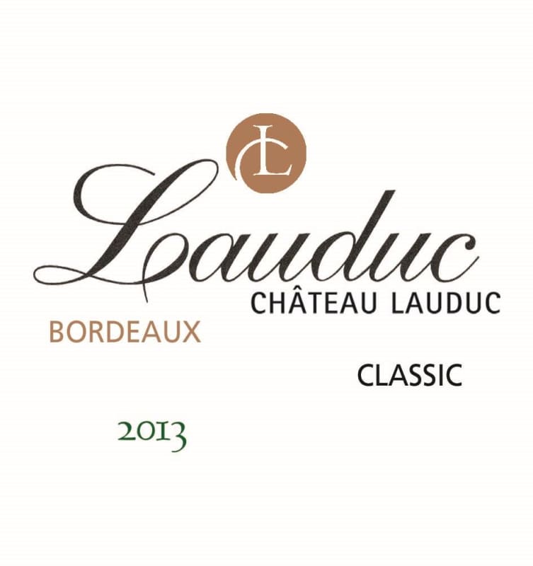 Chateau Lauduc Bordeaux Classic Blanc 2013 Front Label