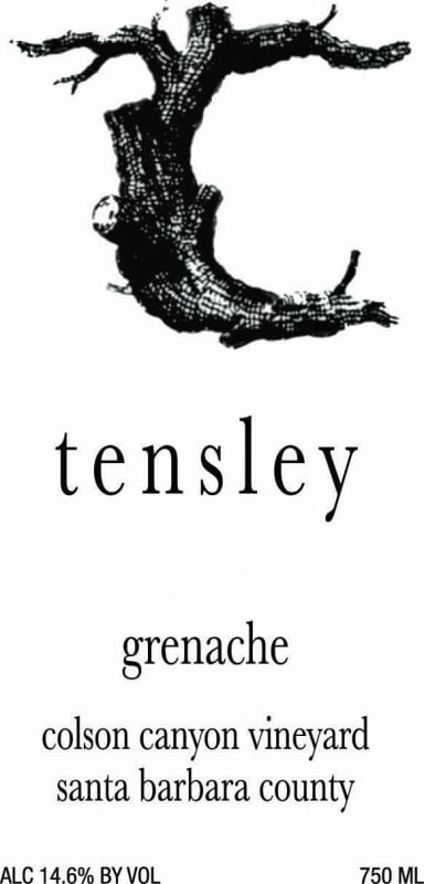 Tensley Colson Canyon Vineyard Grenache 2014 Front Label